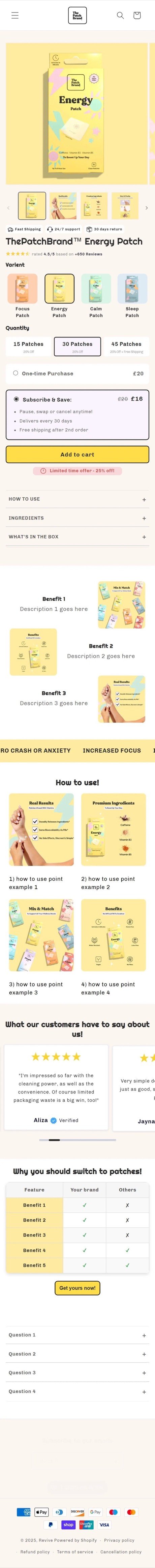 The Patch Brand — Wellness store